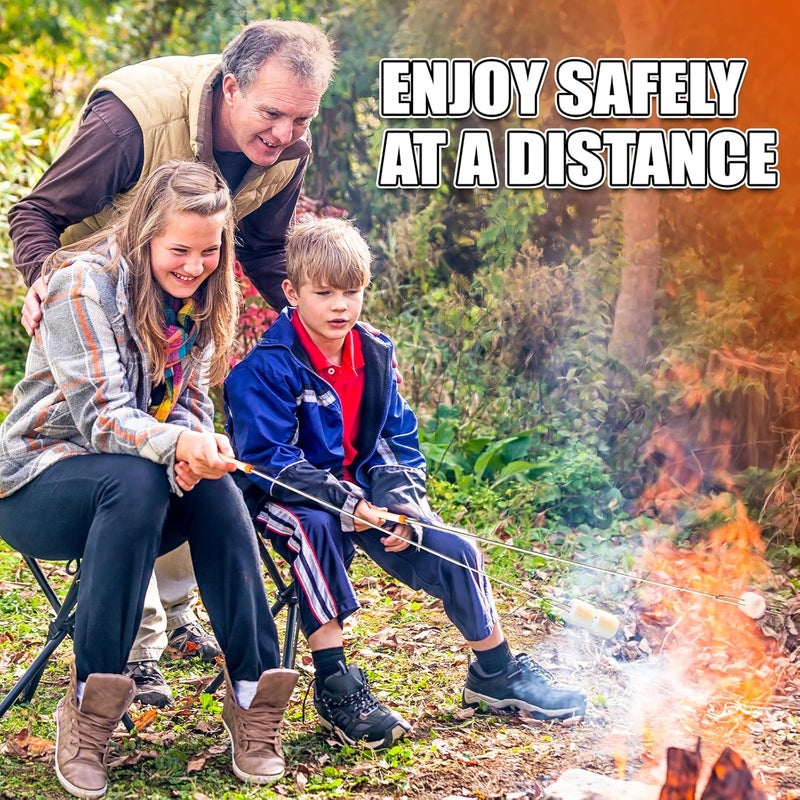 Briout Extendable Stainless Steel Roasting Sticks - Smores Sticks for Fire Pit Long 32 Inch, Smore Skewers Hot Dog Fork Campfire Accessories, Camping Essentials for S'mores - 10 Pack - Image 4