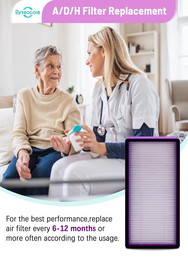 فلتر بديل A/D/H متوافق مع فلتر 3M Filtrete FAP-TT-ADH، يُقارن بفلتر Honeywell HPA060 BWM، فلتر ترشيح 2 في 1 مع فلتر كربون نشط، قطعتان - Image 5