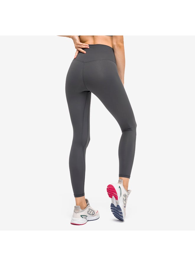 New European And American Sanding Naked Fashion Yoga Pants High Waist Abdominal Hip Peach Hip Fitness Pants - Image 2