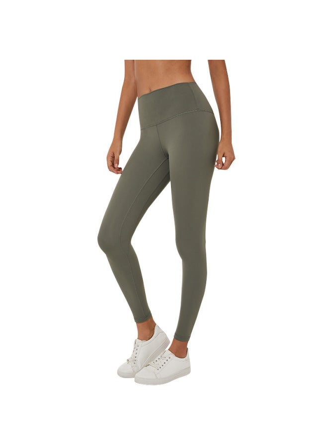 New European And American Sanding Naked Fashion Yoga Pants High Waist Abdominal Hip Peach Hip Fitness Pants - Image 5
