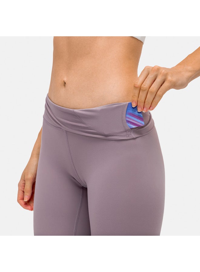 New European And American Sanding Naked Fashion Yoga Pants High Waist Abdominal Hip Peach Hip Fitness Pants - Image 3