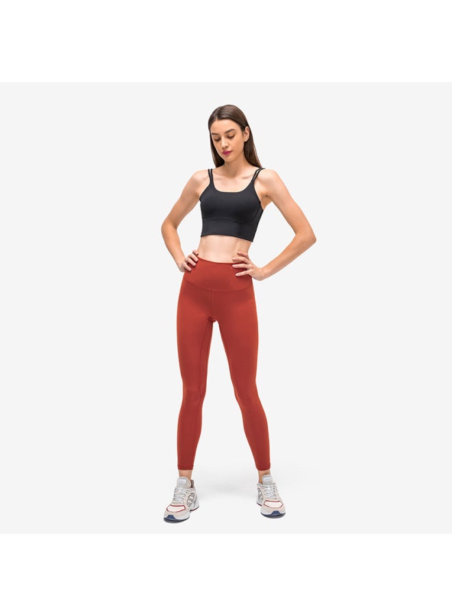New European And American Sanding Naked Fashion Yoga Pants High Waist Abdominal Hip Peach Hip Fitness Pants - Image 4