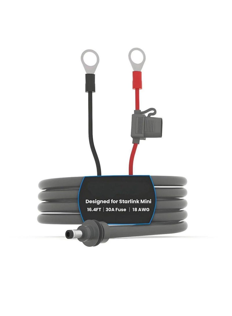 Terabyte Mini O Ring to DC Connecters Extension Cable, 18AWG Starlink Mini Direct Battery Power Cable with ATC/ATO Fuse Holder, Weatherproof, Perfect for Off-Road, RV, or Marine Use (16FT) - Image 2