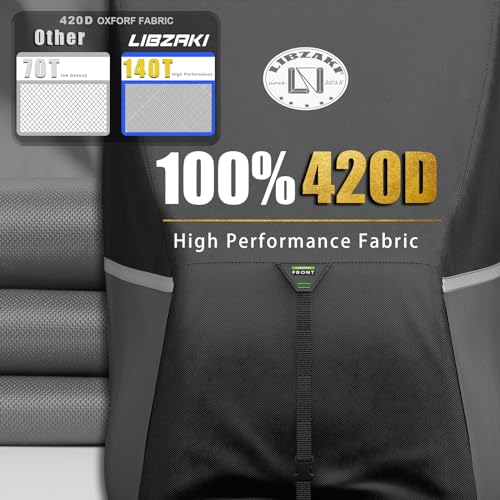 LI LIBZAKI Waterproof Golf Cart Cover, 420D Heavy Duty Marine Grade Fabric, Universal Fits for Most Brand 4+2 Passengers Yamaha, Club Car, EZGO Golf Cart -Black/Gray-XL - Image 3