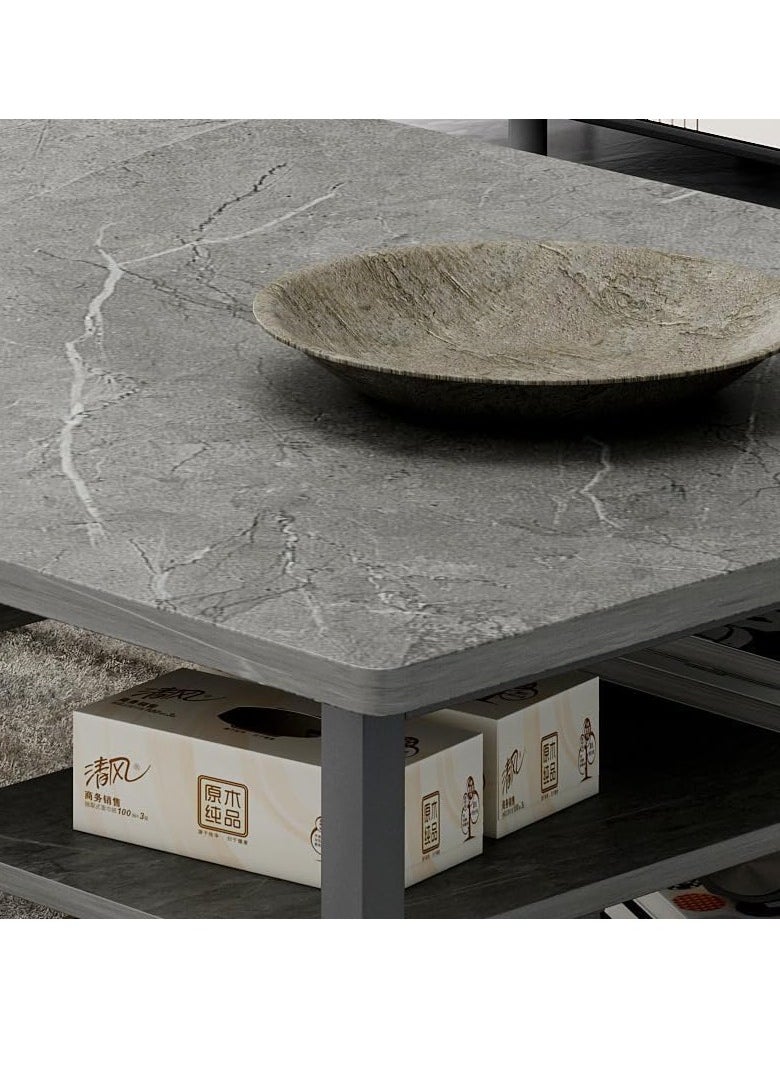 DUSALA - Coffee Table Living Room Furniture Minimalist Design Multi-Functional Table Marble Pattern Moore Stone - Image 1