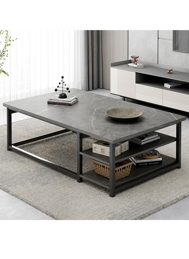 DUSALA - Coffee Table Living Room Furniture Minimalist Design Multi-Functional Table Marble Pattern Moore Stone - Image 1