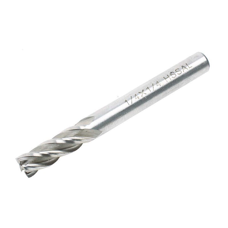 AUTOTOOLHOME 1/4 inch HSS 4 Flutes End Mills Milling Cutter End Drill Bit Straight Shank Pack of 2 CNC Milling Drill Bits Router Bits for Wood Aluminum Steel - Image 5