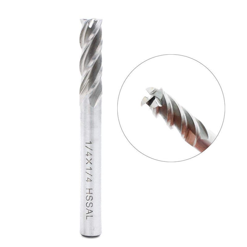 AUTOTOOLHOME 1/4 inch HSS 4 Flutes End Mills Milling Cutter End Drill Bit Straight Shank Pack of 2 CNC Milling Drill Bits Router Bits for Wood Aluminum Steel - Image 4