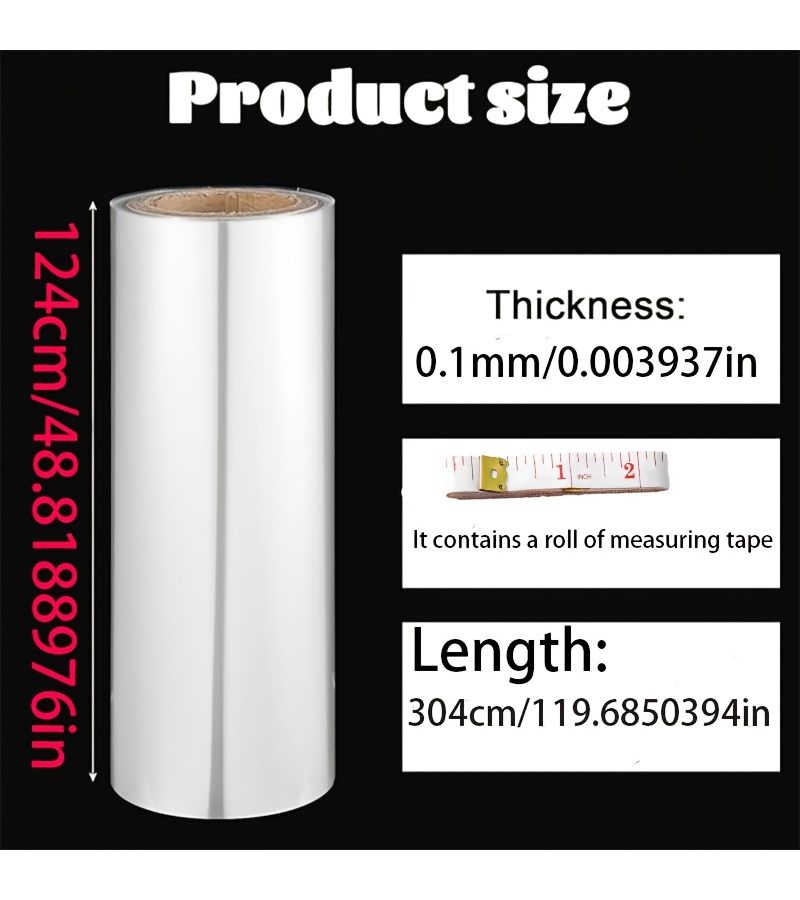 ورقة PET شفافة بسمك 0.1 مم × 48.43 بوصة × 119.69 بوصة لمشاريع DIY والإطارات واللافتات - Image 2