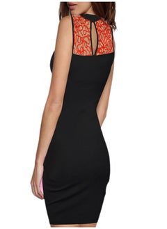 WOMEN`S BLACK SHORT DRESS DECORATED WITH RED CERMA - pzsku/Z747719F1F07AD36D466DZ/45/_/1669548593/851b8a86-2b72-42a0-a4fb-1b31eb1cbfe5