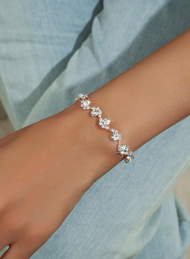 Take Two Take Two Rhinestone Flower Bracelet