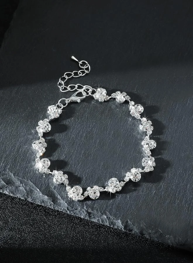 Take Two Take Two Rhinestone Flower Bracelet