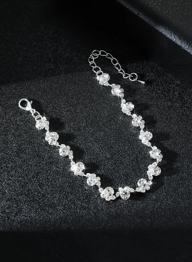 Take Two Take Two Rhinestone Flower Bracelet