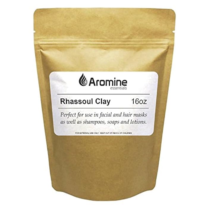 Aromine Rhassoul Clay Powder 16oz Moroccan Ghassoul Clay Mask, Nourishing, Unisex, Skin Treatment Mask - Image 1
