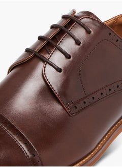 DUCHINI Mens Solid Derby Shoes With Lace-Up Closure  - Image 4