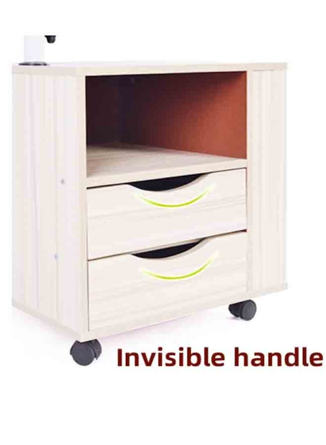 Generic Wooden Notebook Computer Desk, bedside cupboard,Bedside Table, Sofa Side Table, Movable and Fixed, Rotatable Desktop, Multiple Storage Space, White,60cm×40cm×90cm  - Image 4