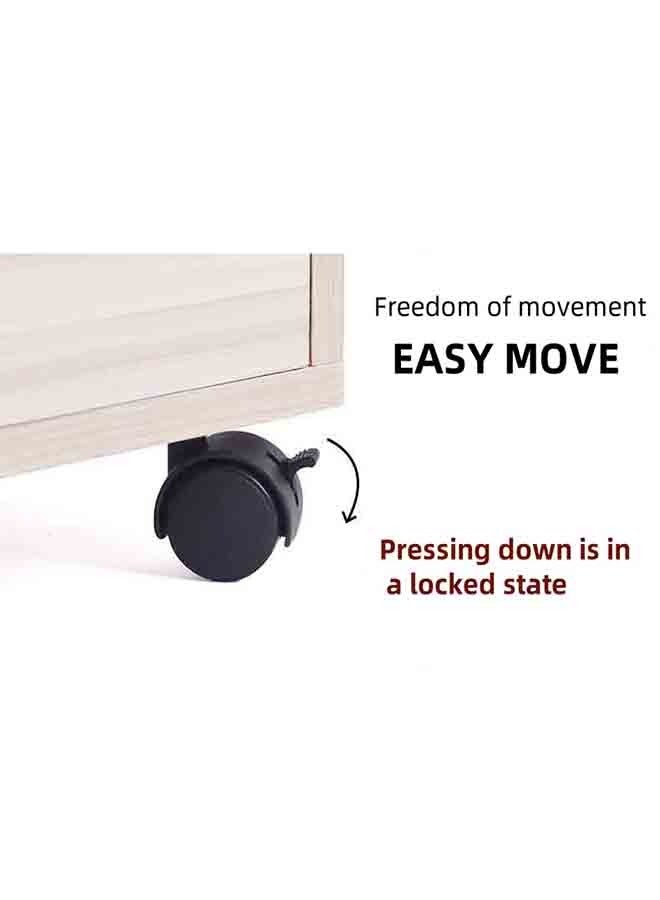 Generic Wooden Notebook Computer Desk, bedside cupboard,Bedside Table, Sofa Side Table, Movable and Fixed, Rotatable Desktop, Multiple Storage Space, White,60cm×40cm×90cm  - Image 5