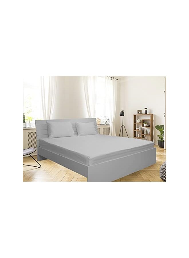 Klub King Fitted Sheet 1Pc 100 Percent Cotton 250Tc Sateen 1 Inch Stripe Size: 200X200+30Cm White - pzsku/Z74774C7325CCEF48B9B5Z/45/_/1704174031/43f3346b-91f4-48a6-9f6e-e1c060010c3d