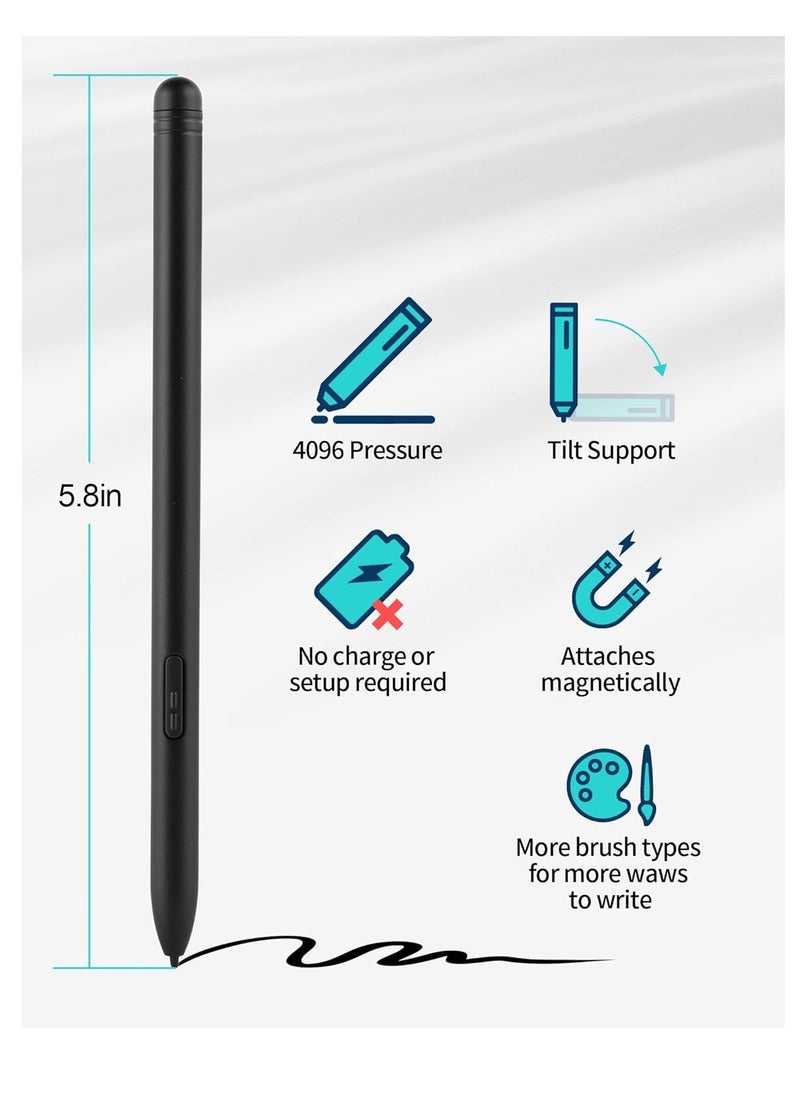 Stylus for Remarkable 2 Pen with 5 Pen Tips, Magnetic Pen Compatible with Galaxy Tab S6 Lite/ S7 FE/ S9 Plus/Samsung S Pen Replacement, 4096 Pressure Sensitivity, Palm Rejection, Tilt Support