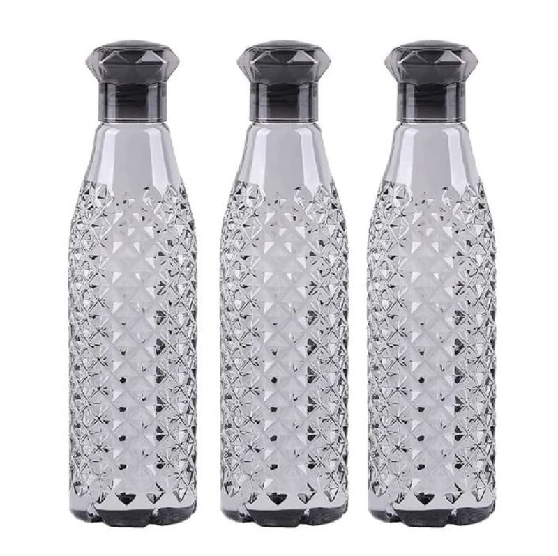 Jorex Mart Crystal Water Bottle Water Bottle With Diamond Shape Lid 3 Pcs multi colour - Image 1