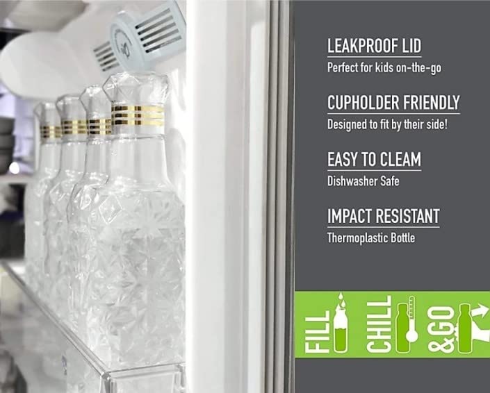 Jorex Mart Crystal Water Bottle Water Bottle With Diamond Shape Lid 3 Pcs multi colour - Image 4