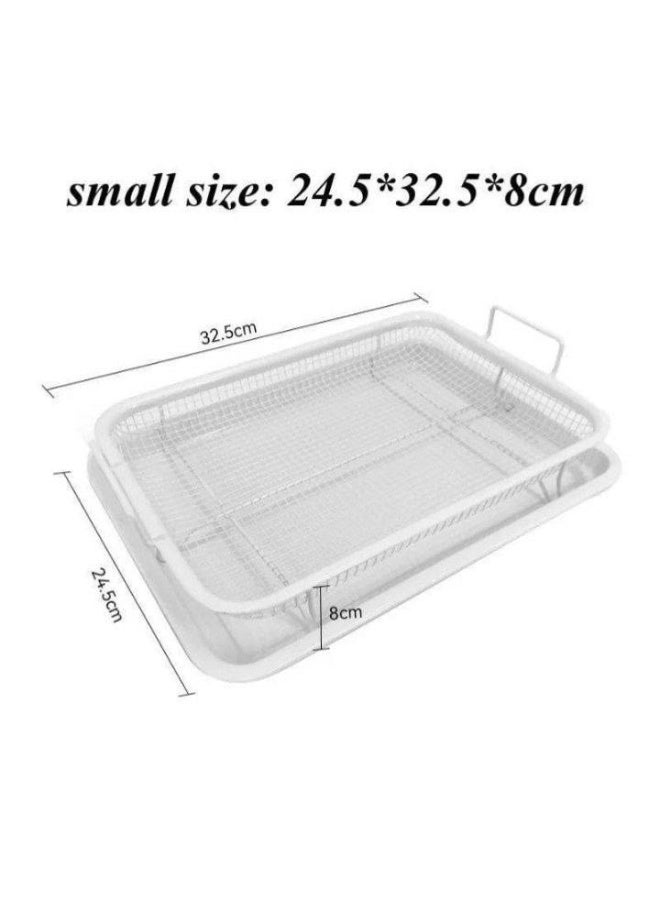 Non-Stick Roasting and Grilling Set with Elevated Mesh Crisping Tray for Oil Drainage and Uniform Heat Circulatio(B). - Image 3