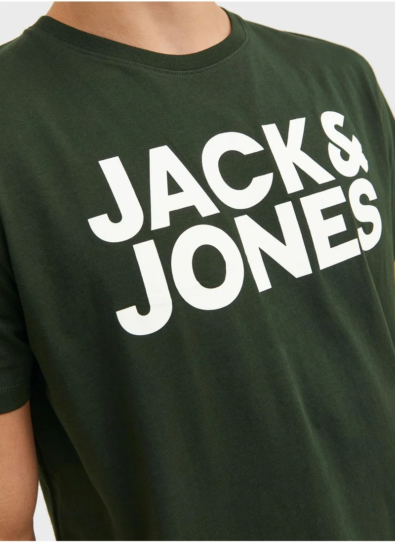 JACK & JONES Logo Crew Neck T-Shirt