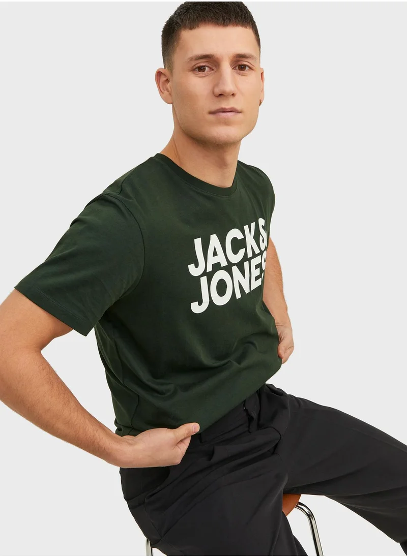 JACK & JONES Logo Crew Neck T-Shirt