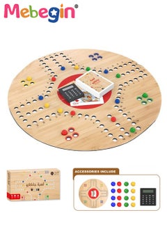 MEBEGIN 72PCS Jackaroo Board Game Set with Accessories, Fun Table Games for 4 Players, Wooden Creative Puzzle Toys, Parent-child Recreational Toys, Suitable for Family Activities and Parties, 38*38*1.5CM 