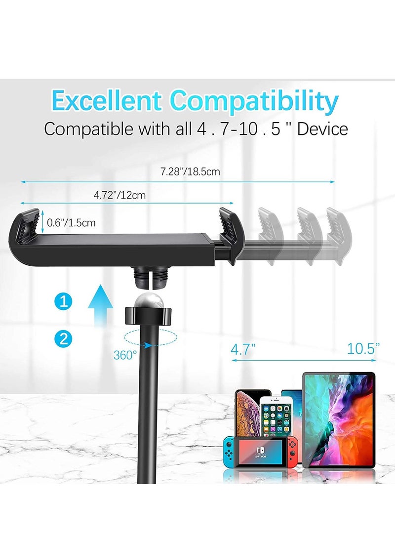 حامل الهاتف اللوحي، حامل سطح المكتب القابل للتعديل يدور 360 درجة متوافق مع iPad / iPhone / Nintendo Switch / Samsung Galaxy Tabs / Kindle / eBook Reader والمزيد من 4.6"-10.5 بوصة - Image 5