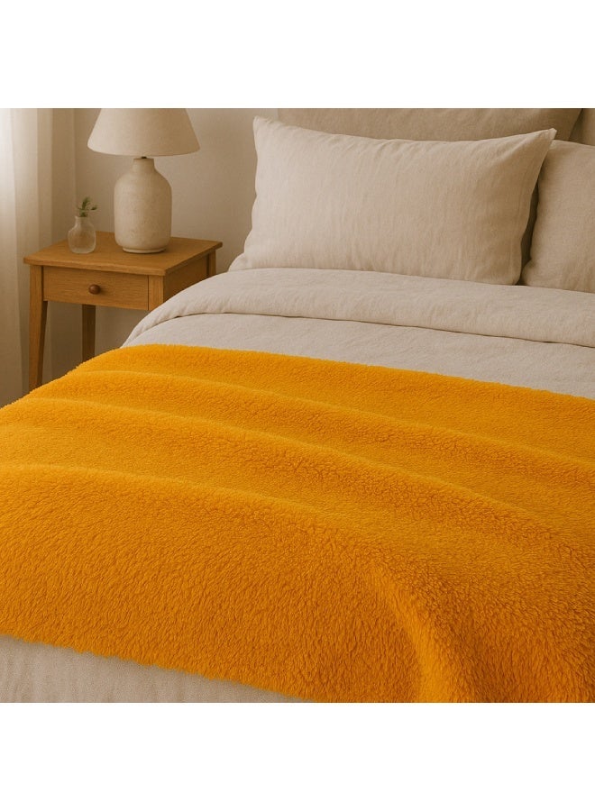 ELEGA DECOR Soft Sherpa Bed Blanket Fleece Ultra-Soft, Breathable & All-Season Comfort (200x220) cm Orange - Image 1