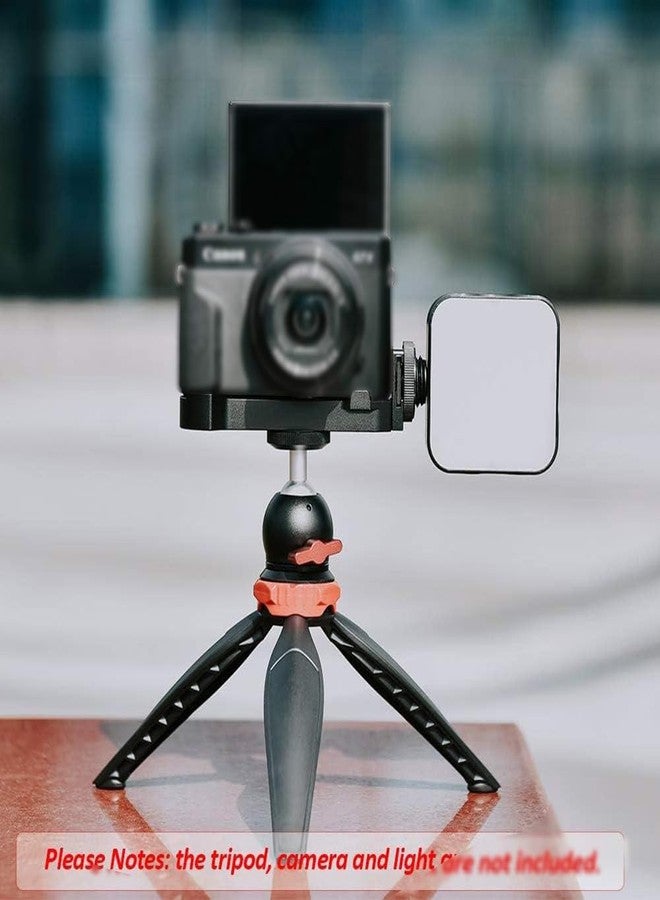 Easy Hood Camera Extension Base Plate for Canon G7X Mark III and Mark II, Video Shooting Vlogging Accessories Microphone Light Bracket with Cold Shoe Mount - Image 3