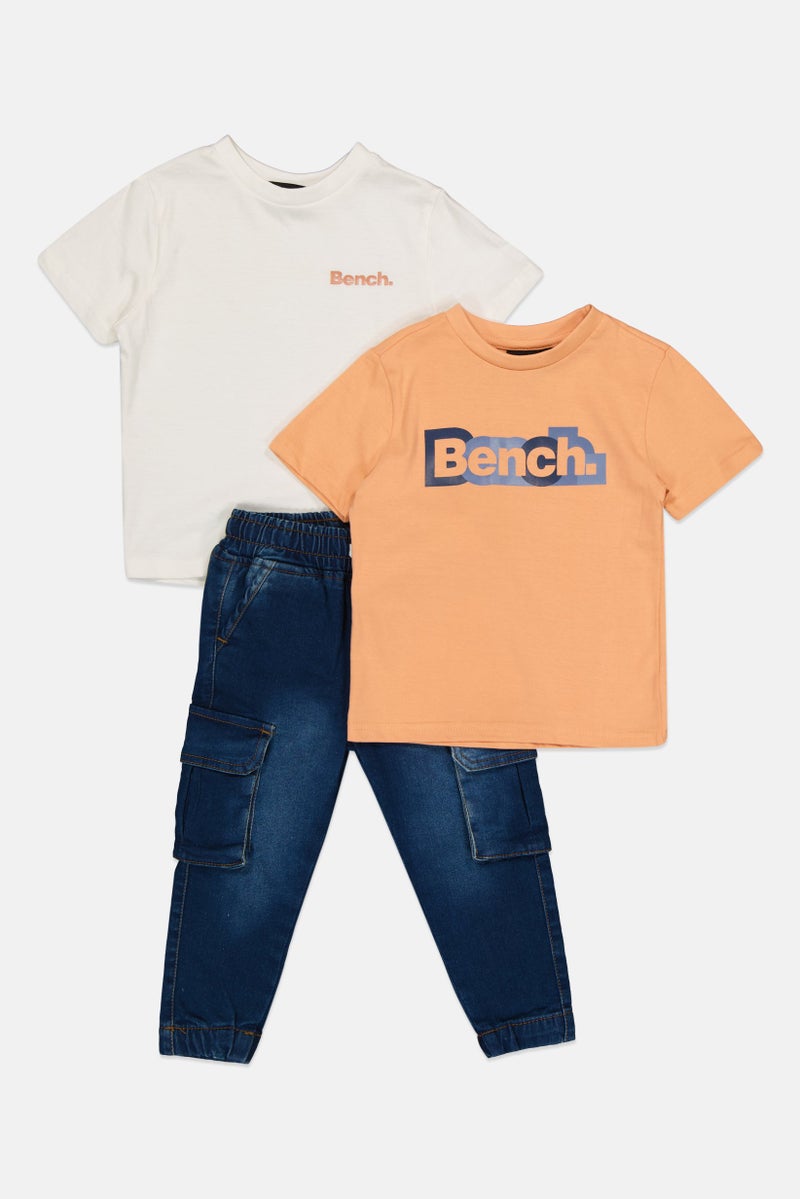 Bench طقم أولاد toddlers مكون من 3 قطع بأكمام قصيرة وطباعة جرافيك، متعدد الألوان - Image 3
