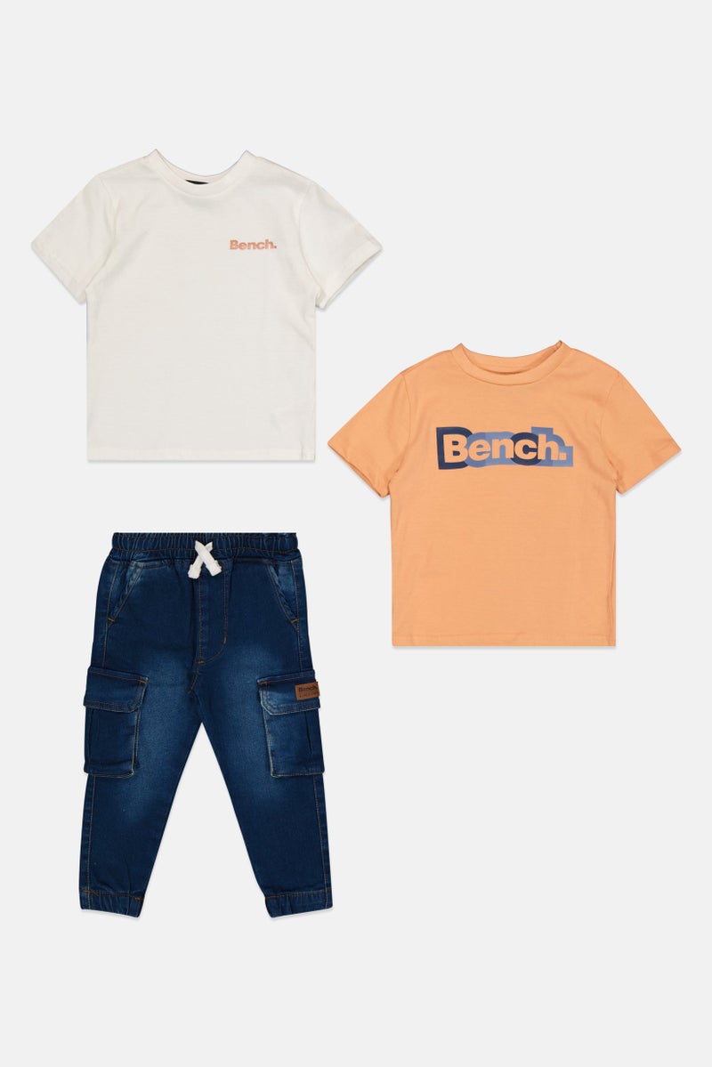 Bench طقم أولاد toddlers مكون من 3 قطع بأكمام قصيرة وطباعة جرافيك، متعدد الألوان - Image 4