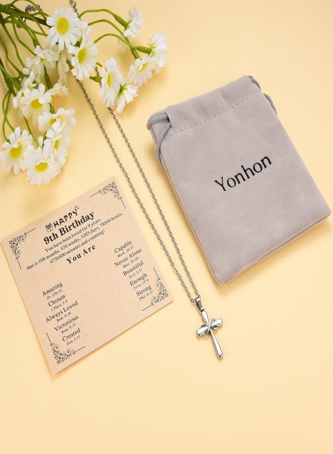 Yonhon Happy 9th Cross Birthday Necklace, 9th/9yr Year Old Birthday Necklace for Daughter Granddaughter Niece - Image 5
