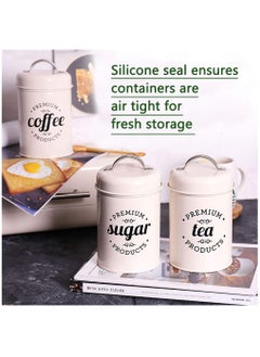 Arabest Coffee Can Sealed Container, Kitchen Jar Set with Lid, Metal Coffee Canisters for Tea Coffee and Sugar Storage  - Image 3