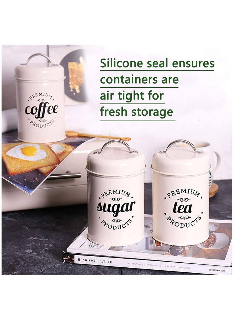 Arabest Coffee Can Sealed Container, Kitchen Jar Set with Lid, Metal Coffee Canisters for Tea Coffee and Sugar Storage  - Image 3