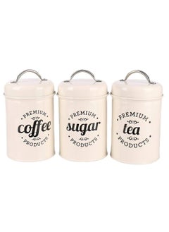 Arabest Coffee Can Sealed Container, Kitchen Jar Set with Lid, Metal Coffee Canisters for Tea Coffee and Sugar Storage  - Image 1