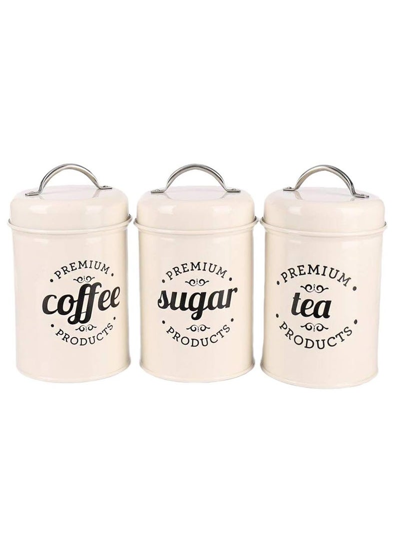 Arabest Coffee Can Sealed Container, Kitchen Jar Set with Lid, Metal Coffee Canisters for Tea Coffee and Sugar Storage  - Image 1
