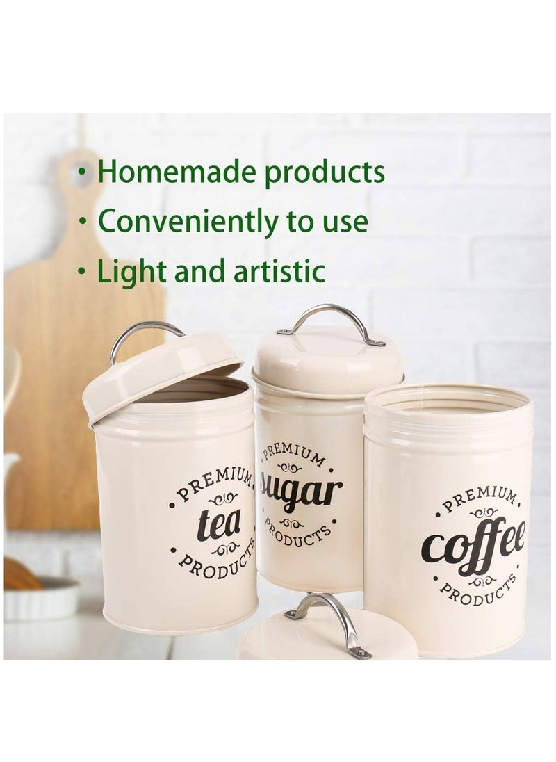 Arabest Coffee Can Sealed Container, Kitchen Jar Set with Lid, Metal Coffee Canisters for Tea Coffee and Sugar Storage  - Image 4