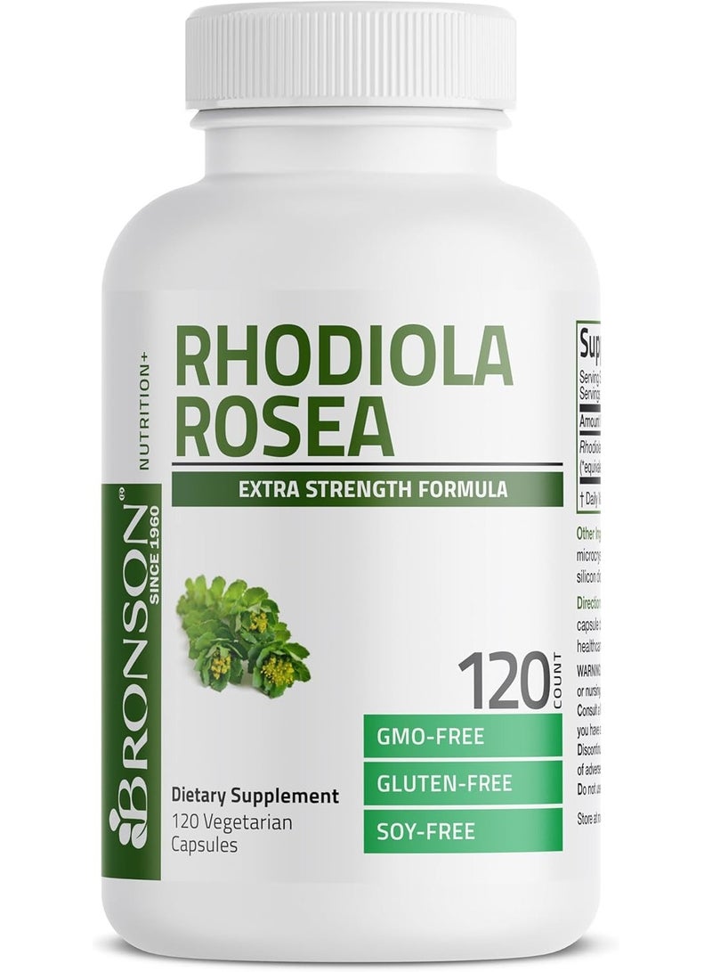 Bronson Rhodiola Rosea, Extra Strength Formula, 120 Vegetarian Capsules - Image 1