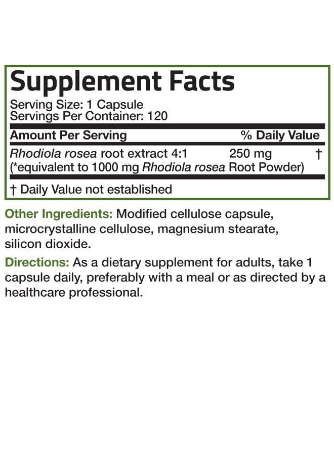 Bronson Rhodiola Rosea, Extra Strength Formula, 120 Vegetarian Capsules - Image 4