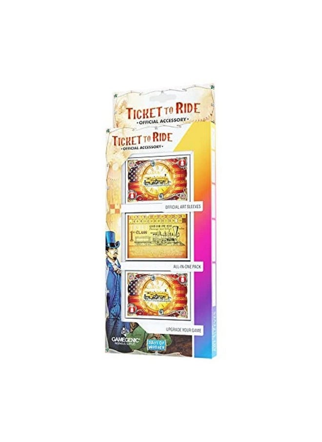 Asmodee Ticket To Ride Official Art Sleeves Allinone Pack Of 152 Card Sleeves Card Game Holder Designed For Use With The Ticket To Ride Board Game Made By Gamegenic  - Image 1