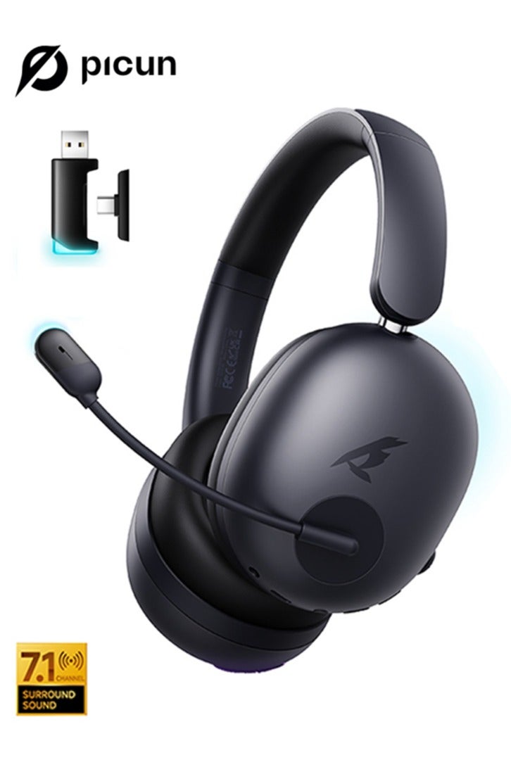 Picun Wireless Gaming Headset, 7.1 Surround Sound Gaming Headphones Bluetooth ENC Noise Canceling Mic, Bluetooth Headset for PC PS5 PS4 Mac Switch - Image 1