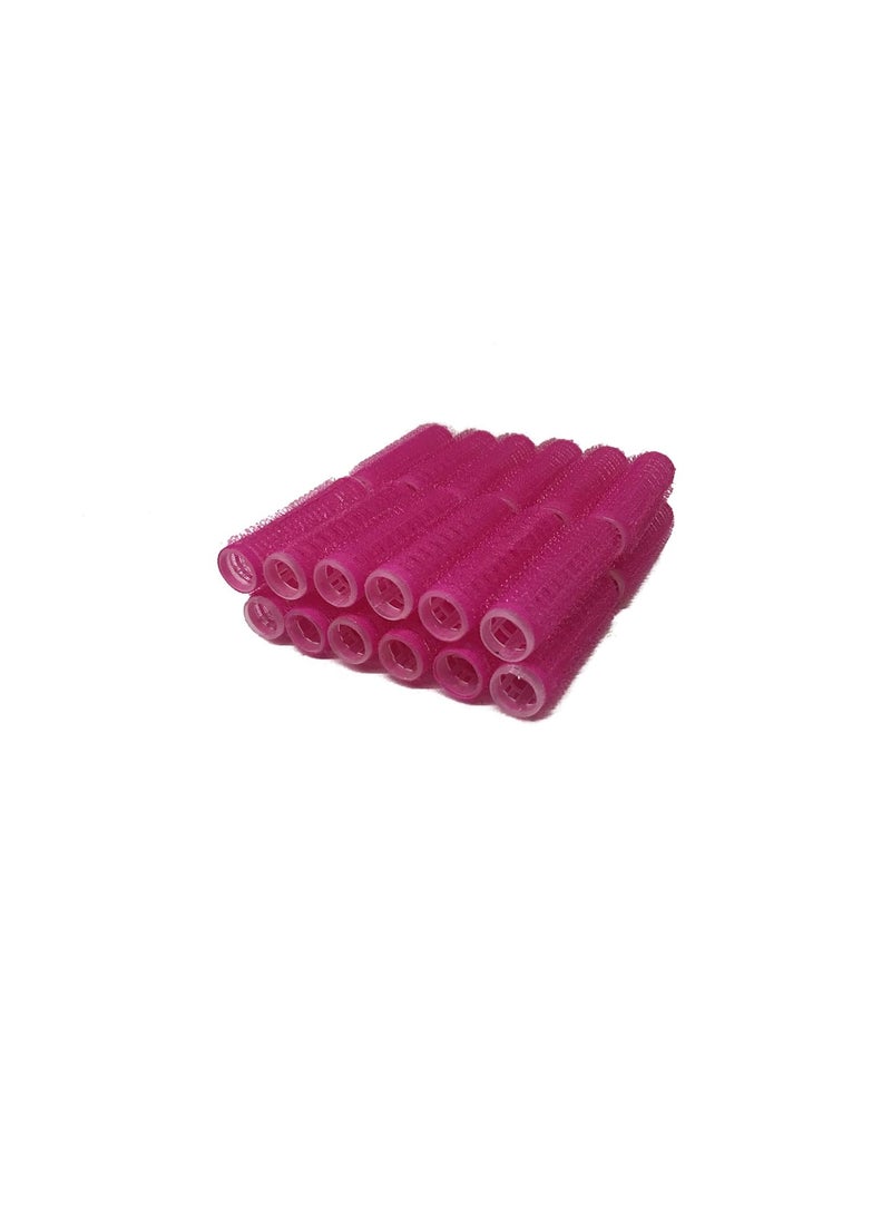 THE UM24 - Pack of 24 Mini Small Hair Rollers Self Grip Vented Pro Salon Hairdressing Curlers Hot Pink - Image 1