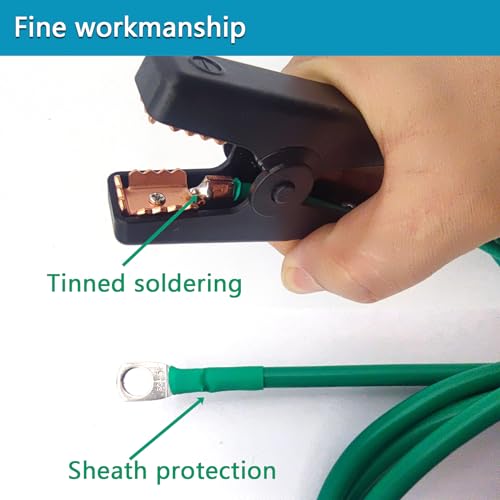 Minidodoca Portable Ground Rod with 5.1ft 12AWG UL Listed Grounding Wire with Crocodile Clip,Great for Electric Fences,Antennas,Generator,Ground Post Pin(Grounding Rod with 5.1ft Wire) - Image 3