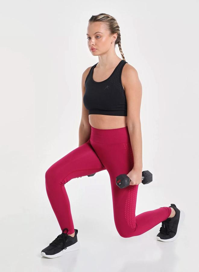 Wizard Women Red Solid Impact Seamless Leggings - Image 4