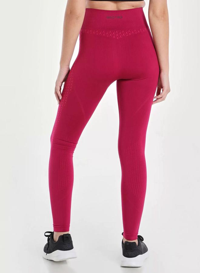 Wizard Women Red Solid Impact Seamless Leggings - Image 2