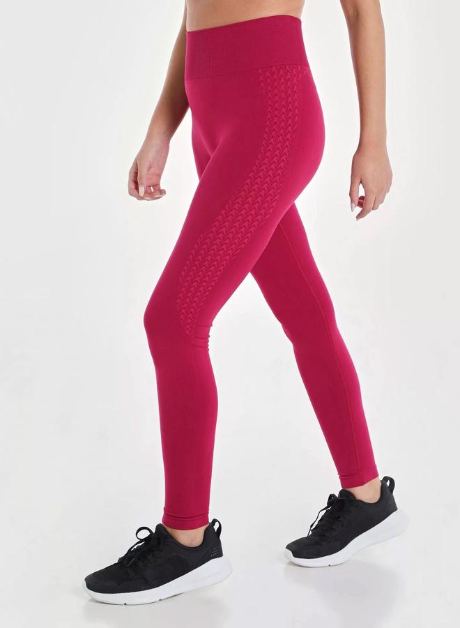 Wizard Women Red Solid Impact Seamless Leggings - Image 3