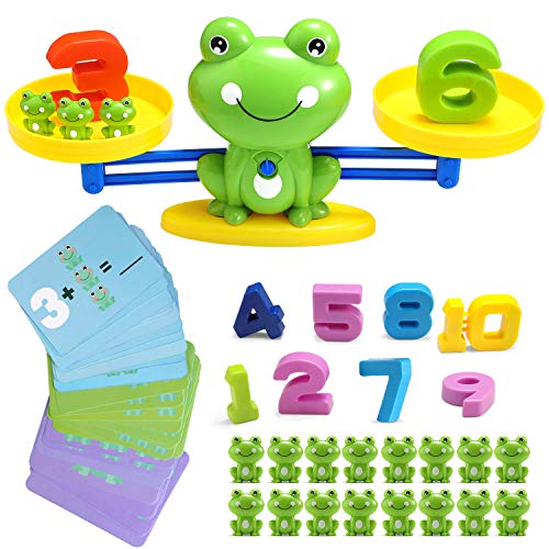 BBPOOL Frog Balance Cool Math Counting Game Educational Early Learning Scale STEM Toys Gifts for Preschool Toddlers Kids Age 3 4 5 6 - Image 1